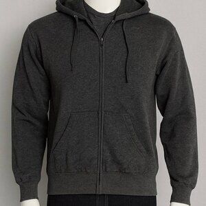 Men's Full-Zip Fleece Hoodie charcoal gray Size S